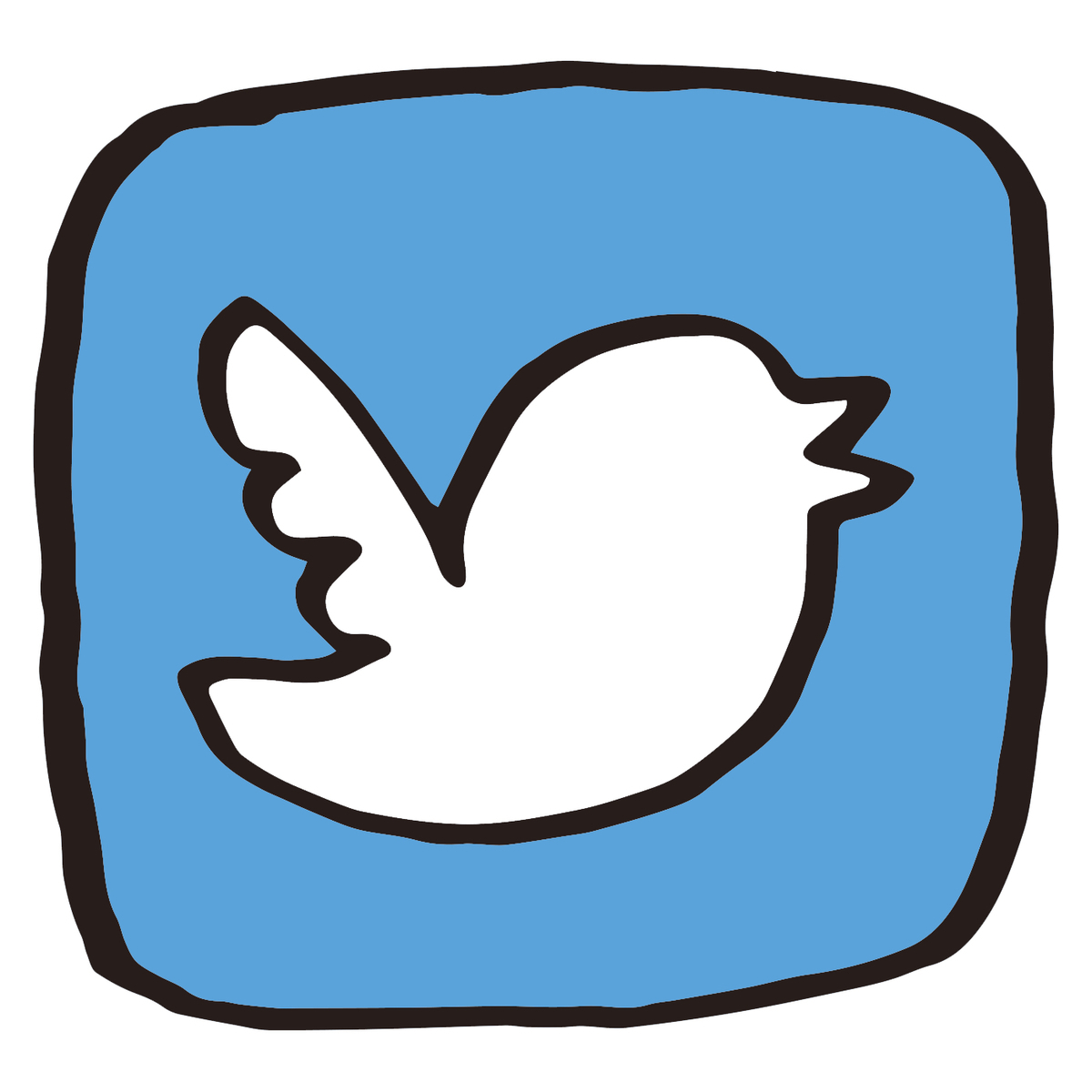 A hand-drawn Twitter logo